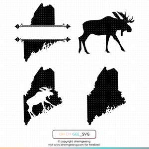 Maine Map Split Frame Svg, Maine Map Monogram, Maine Map Family Name Svg, US State Map Svg, eps, png, dxf, clipart, cricut, silhouette