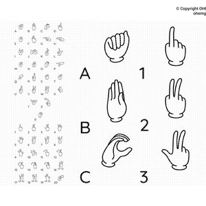 American Sign Language SVG, Deaf Font Svg, Asl Png, Sign Language Clipart, Deaf Font Dxf, Asl Eps, Asl Cricut, Asl Numbers Cut File