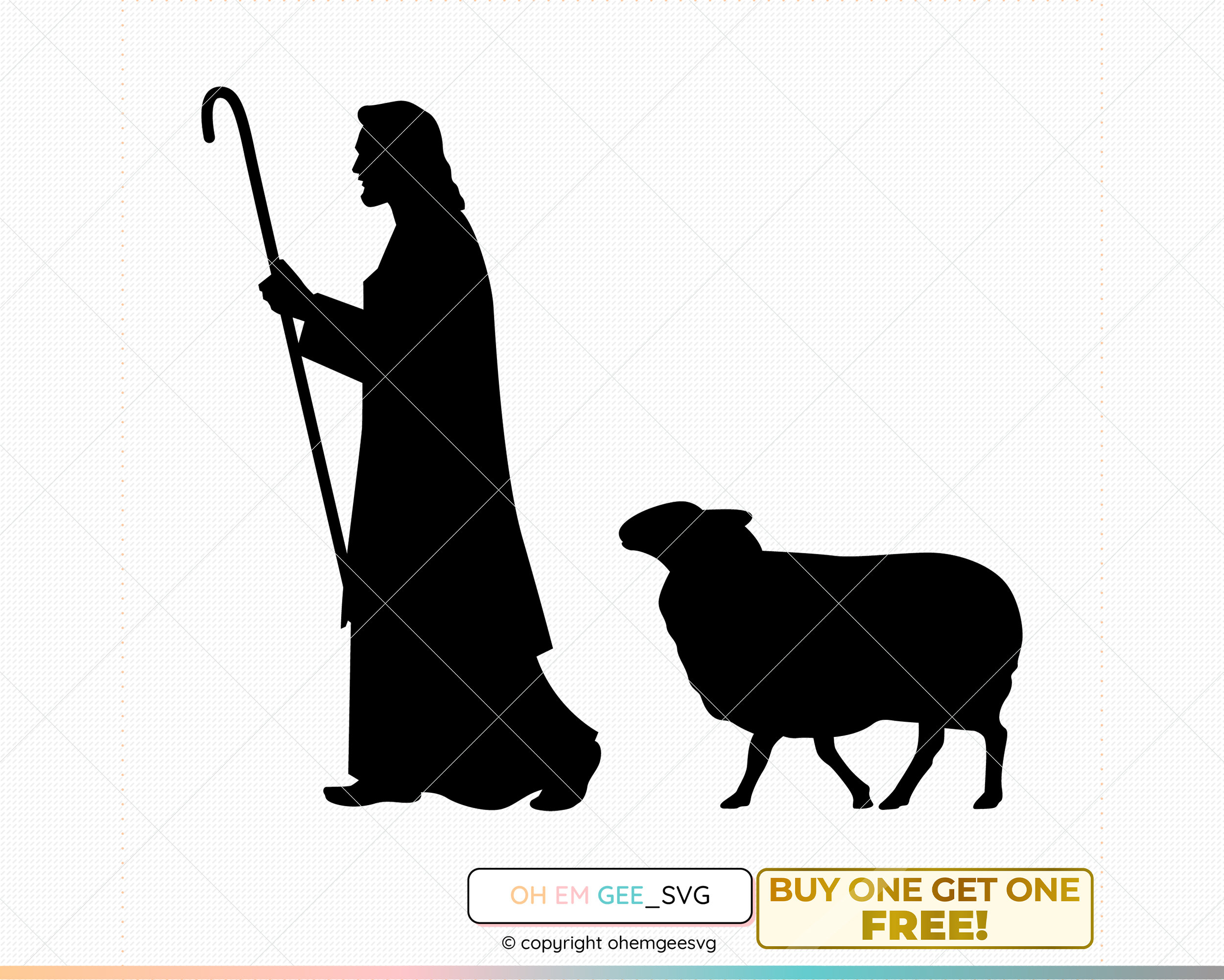 Shepherd With Sheep Svg Jesus and Lamb Png Christ and Lamb - Etsy