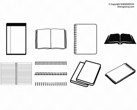 Open Blank Book Svg Bundle, Open Blank Book Png, Notebook Spine Clipart,  Note Pad Dxf, Writing Pad Eps, Blank Book Cricut, Notebook Cut File -   Israel