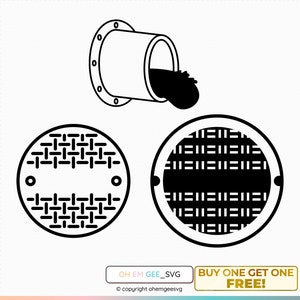 Manhole Cover Svg, Sewer Png, Manhole Clipart, Manhole Dxf, Street Manhole Eps, Manhole Cricut, Manhole Cover Cut File, Sewer Pipe Svg