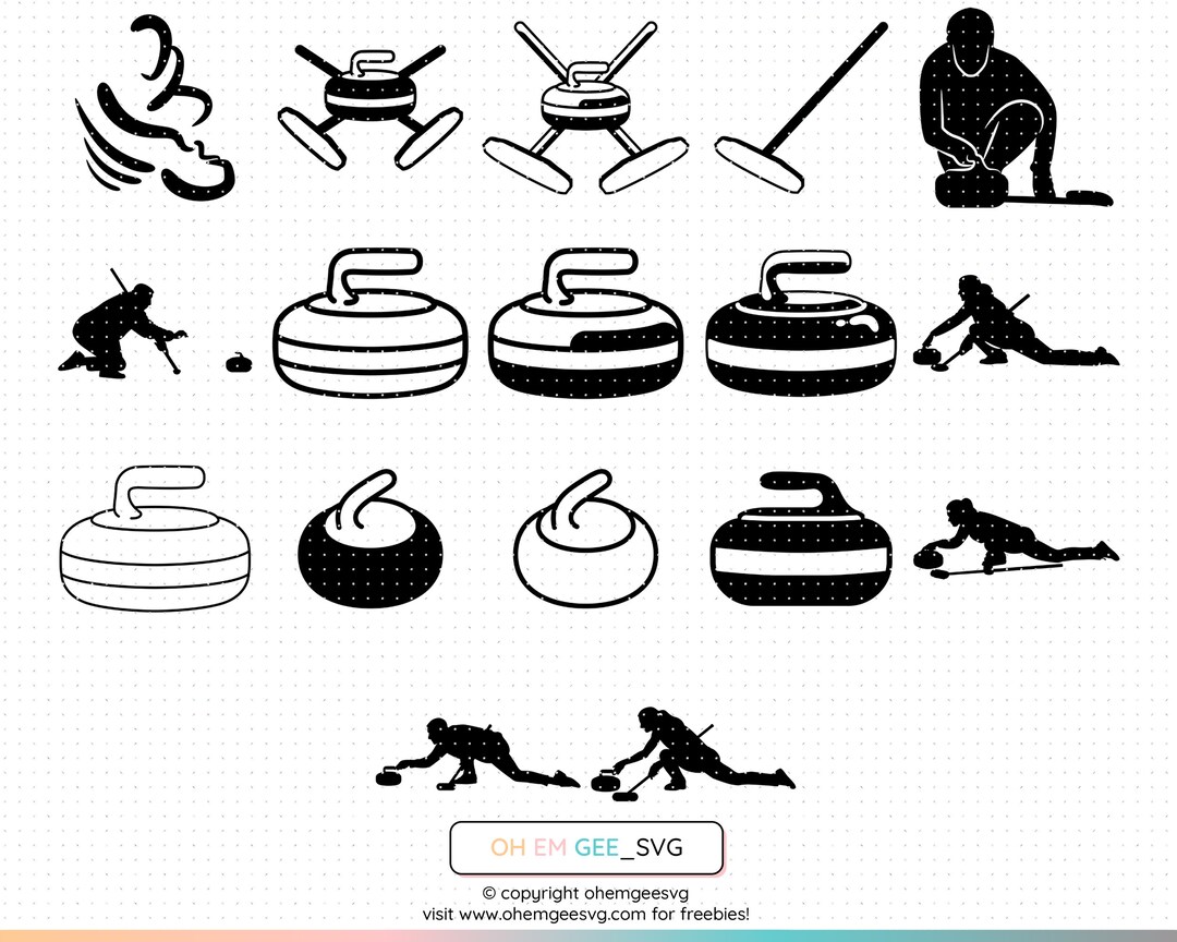 Curling SVG Bundle Curling Png Stone Curler Clipart Curling Etsy