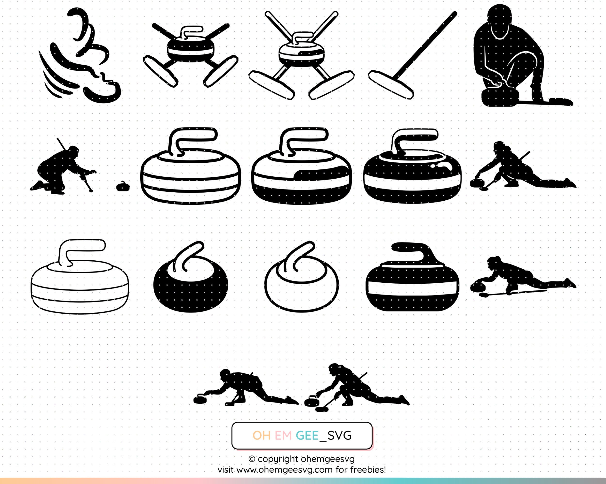 Curling SVG Bundle Curling SVG Stone Curler SVG Curling Etsy