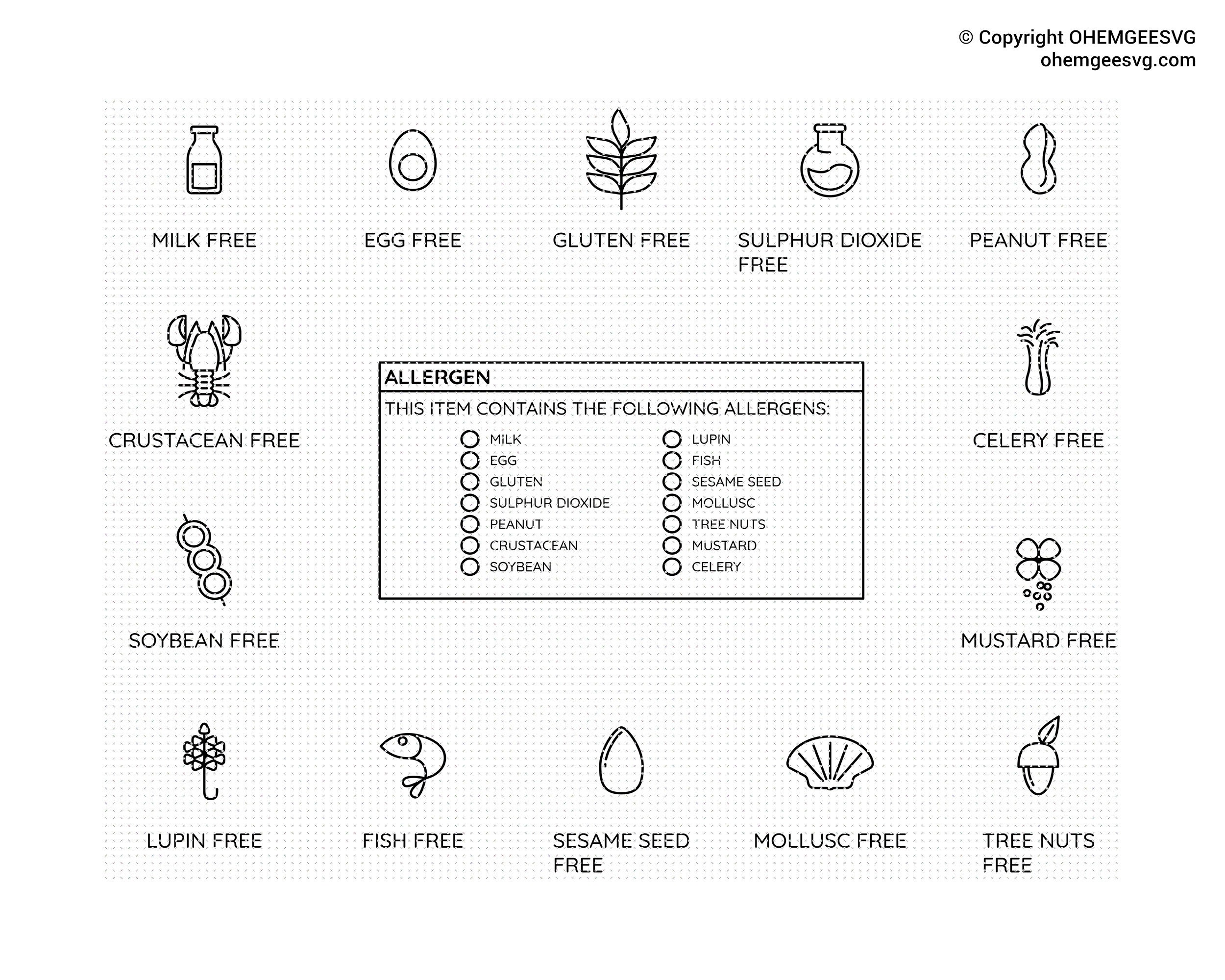 Ingredient Warning Labels SVG Bundle Allergy Icons SVG Food - Etsy UK