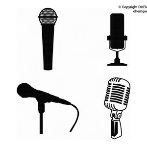 Microphone SVG Bundle, Mic SVG Bundle, Microphone Svg, Mic Svg, Microphone Silhouette, Mic Silhouette, Singing Svg, Microphone Clipart