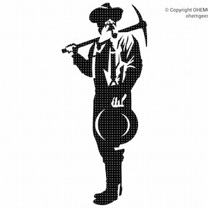 Miner Svg, Prospector Svg, Gold Rush Svg, Mining Svg, Gold Miner Svg, eps, png, dxf, clipart for cricut or silhouette