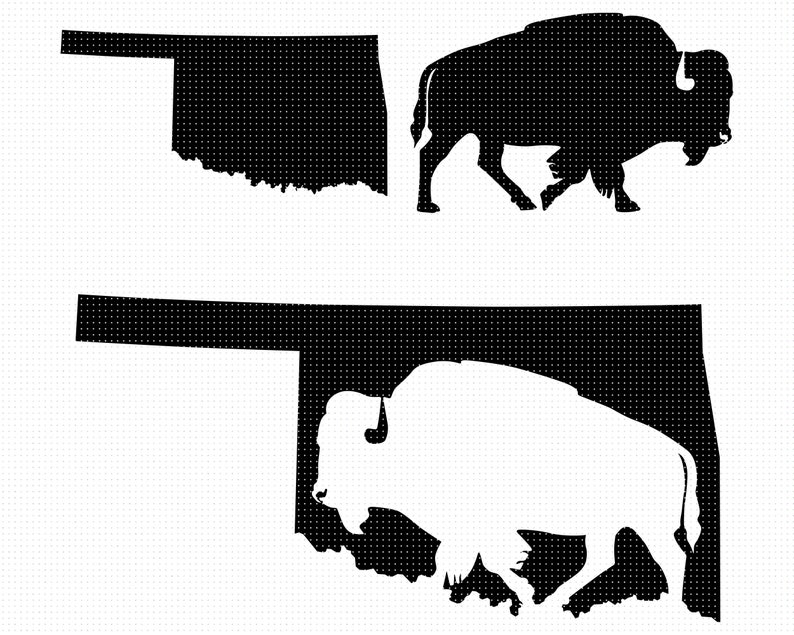 Oklahoma Buffalo SVG Oklahoma Map SVG American Bison SVG Etsy