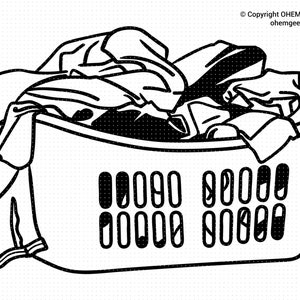 Laundry Basket Svg, Dirty Clothes Png, Pile of Clothes Clipart, Laundry Eps, Laundry Dxf, Dirty Clothes Cricut, Laundry Cut File