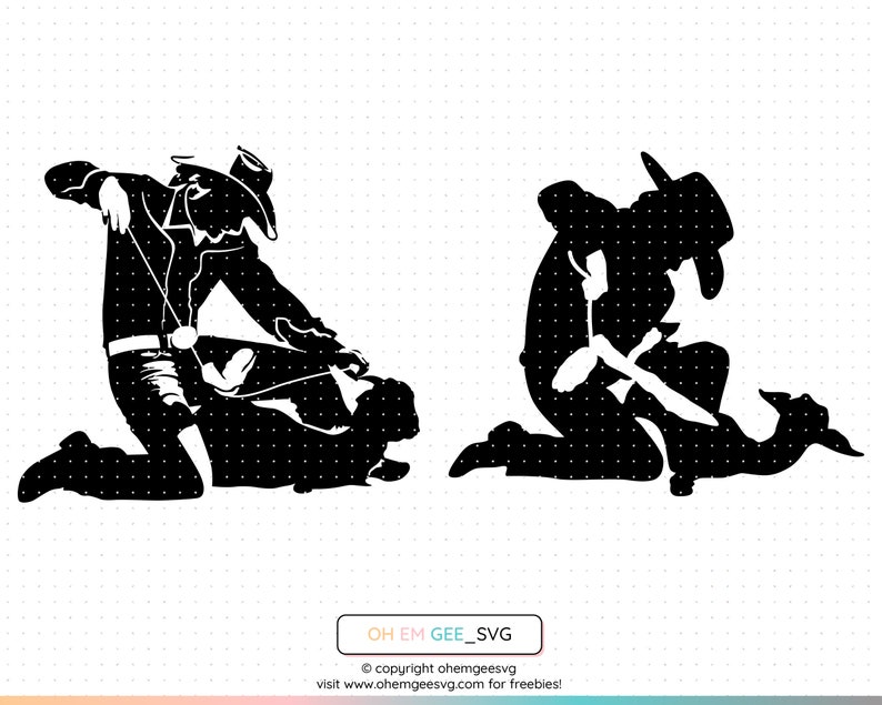 Rodeo SVG, Goat Tying Png, Goat Tying Dxf, Rodeo Eps, Rodeo Clipart, Cowboy Cut File, Goat Tying Silhouette, Goat Tying Cricut image 1