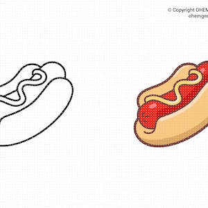 Hot Dog Svg, Hotdog Png, Hot Dog Bun Clipart, Fast Food Eps, Hot Dog Dxf, Hotdog Cricut, Hotdog Cut File, Hotdog Silhouette