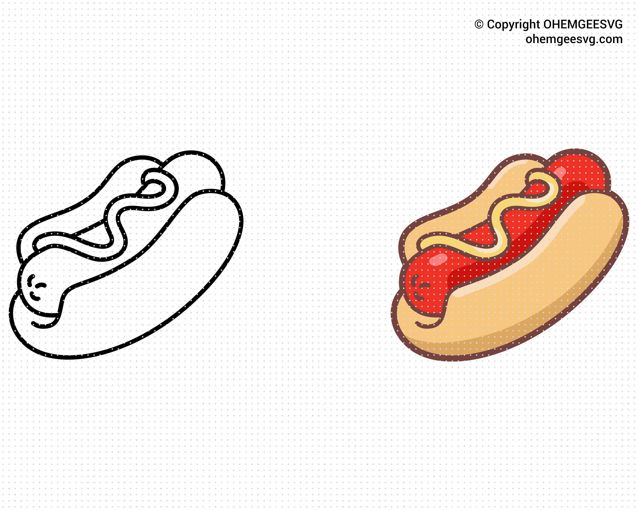 Hot Dog Svg Hotdog Svg Hot Dog Bun Svg Fast Food Svg eps Etsy