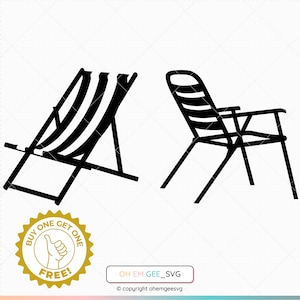 Beach Chair Svg, Lounge Chair Clipart, Outdoor Chair Png, Beach Chair Dxf, Lounge Chair Eps, Outdoor Chair Cricut, Chair Cut File, Chair Svg