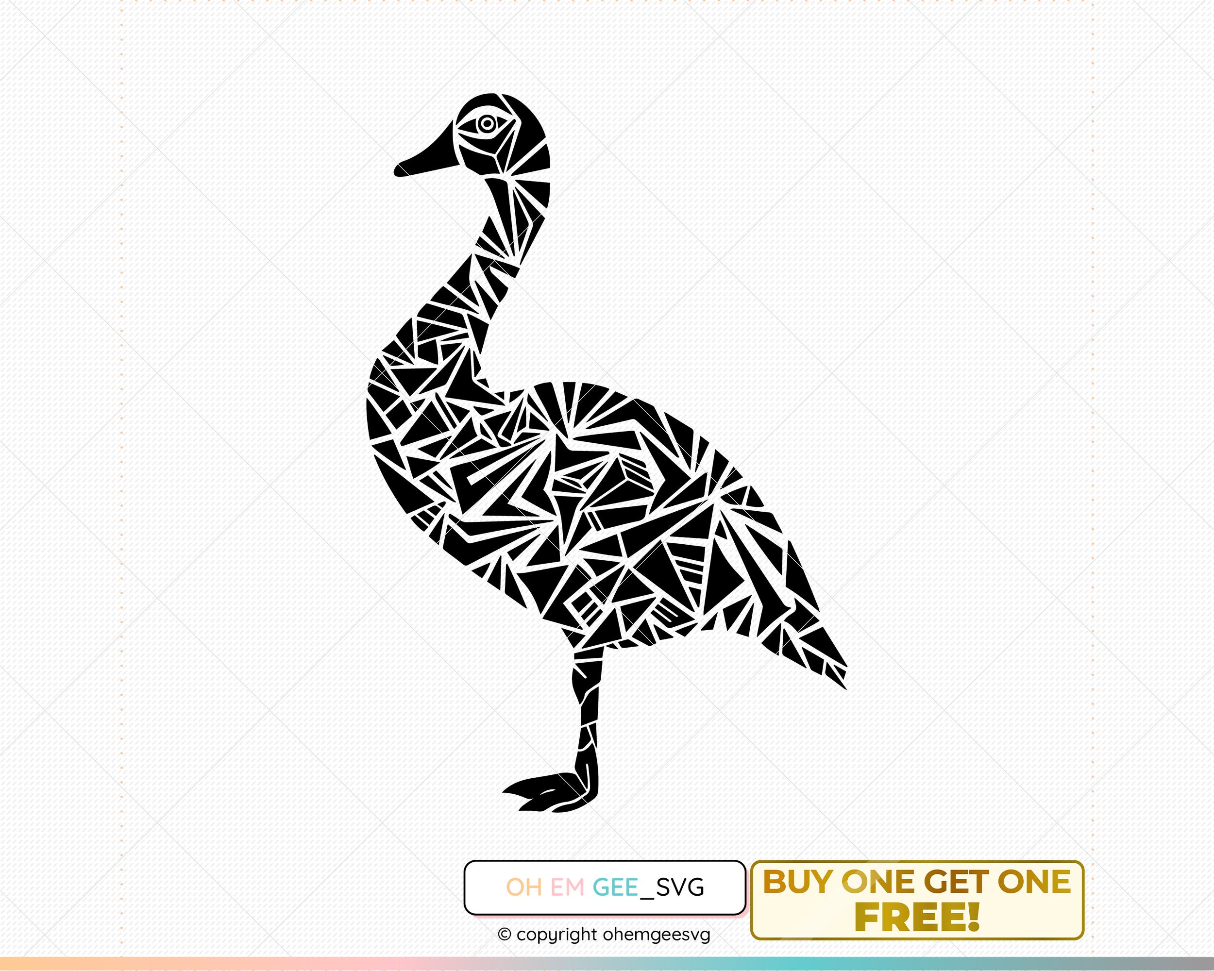 Abstract Goose SVG: Geometric Clipart, Cricut Cut File (digital ...