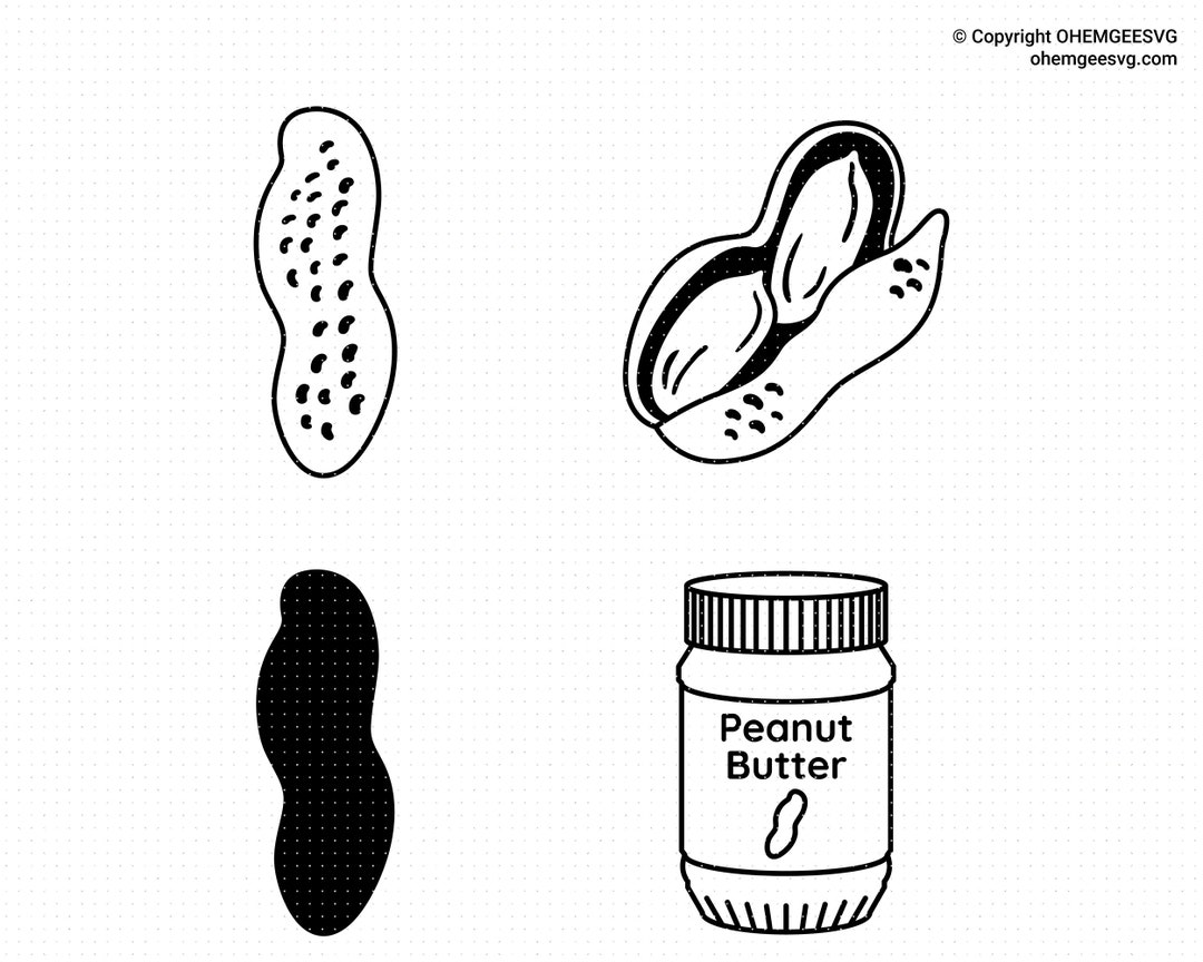Peanut Svg, Peanuts Png, Peanut Butter Clipart, Peanut Dxf, Peanut