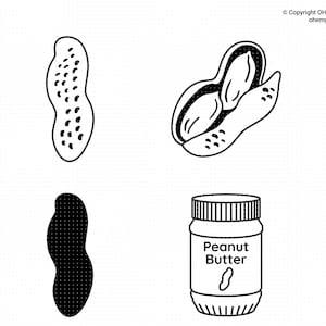 Peanut Svg, Peanuts Png, Peanut Butter Clipart, Peanut Dxf, Peanut Butter Eps, Peanuts Cricut, Peanut Cut File, Peanut Silhouette