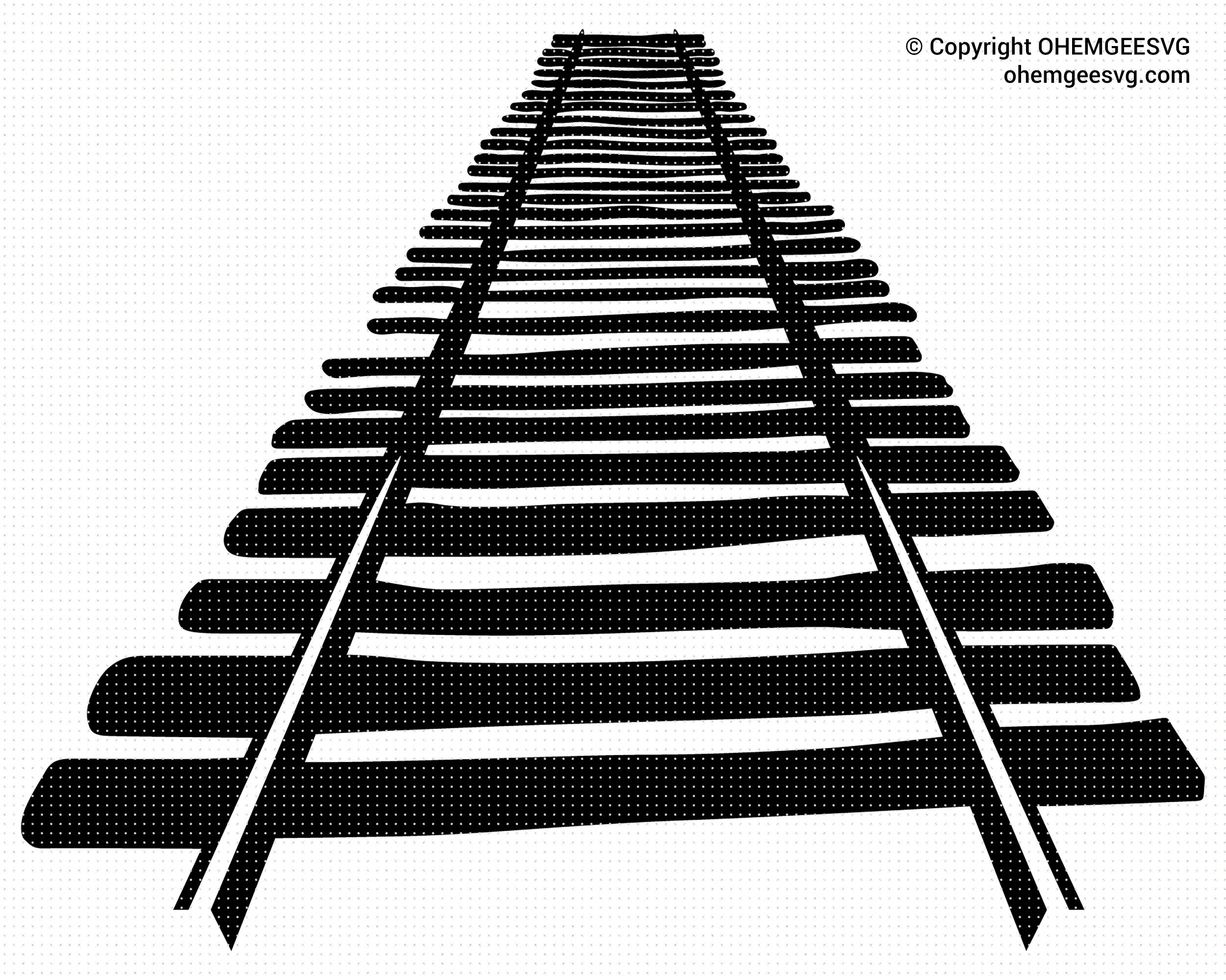 Train Tracks Black And White Clipart