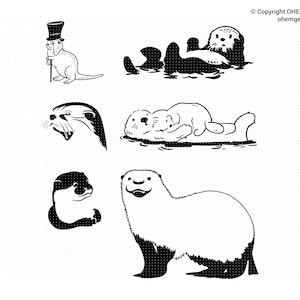 Otter SVG Bundle, Otter Png, Cute Otter Clipart, Otter Dxf, Otter Eps, Otter Cricut, Otter Cut File, Cute Otter Silhouette, Cute Otter Svg