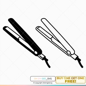 Puede incluir: Dos alisadores de pelo negros, uno es horizontal y el otro es vertical.