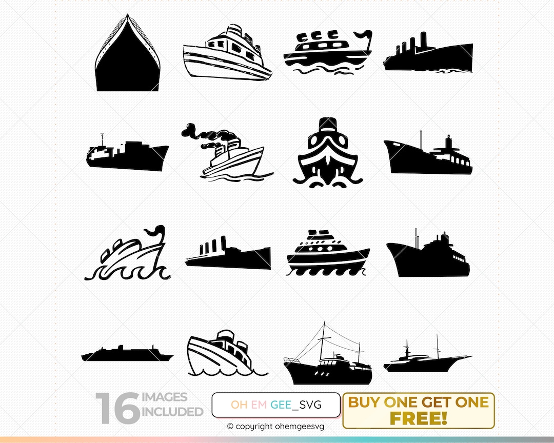 Boat SVG Bundle: Ship, Yacht, Cruise Clipart (digital Download) - Etsy