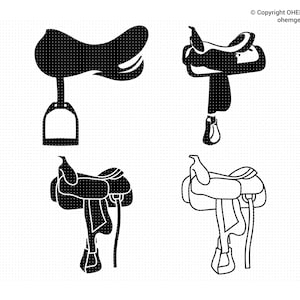 Horse Saddle Svg, Saddle Png, Cowboy Saddle Clipart, Horse Saddle Dxf, Saddle Eps, Cowboy Saddle Cricut, Saddle Cut File, Saddle Silhouette