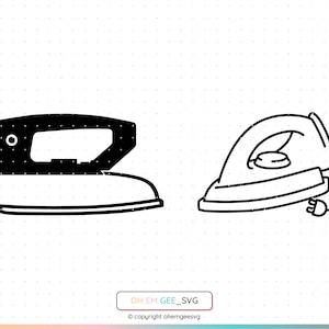 Iron Saved in Svg and Png Files, Ironing Clothes Eps, Iron Clipart, Clothes Iron Dxf, Clothes Iron Cricut, Iron Cut File, Iron Silhouette
