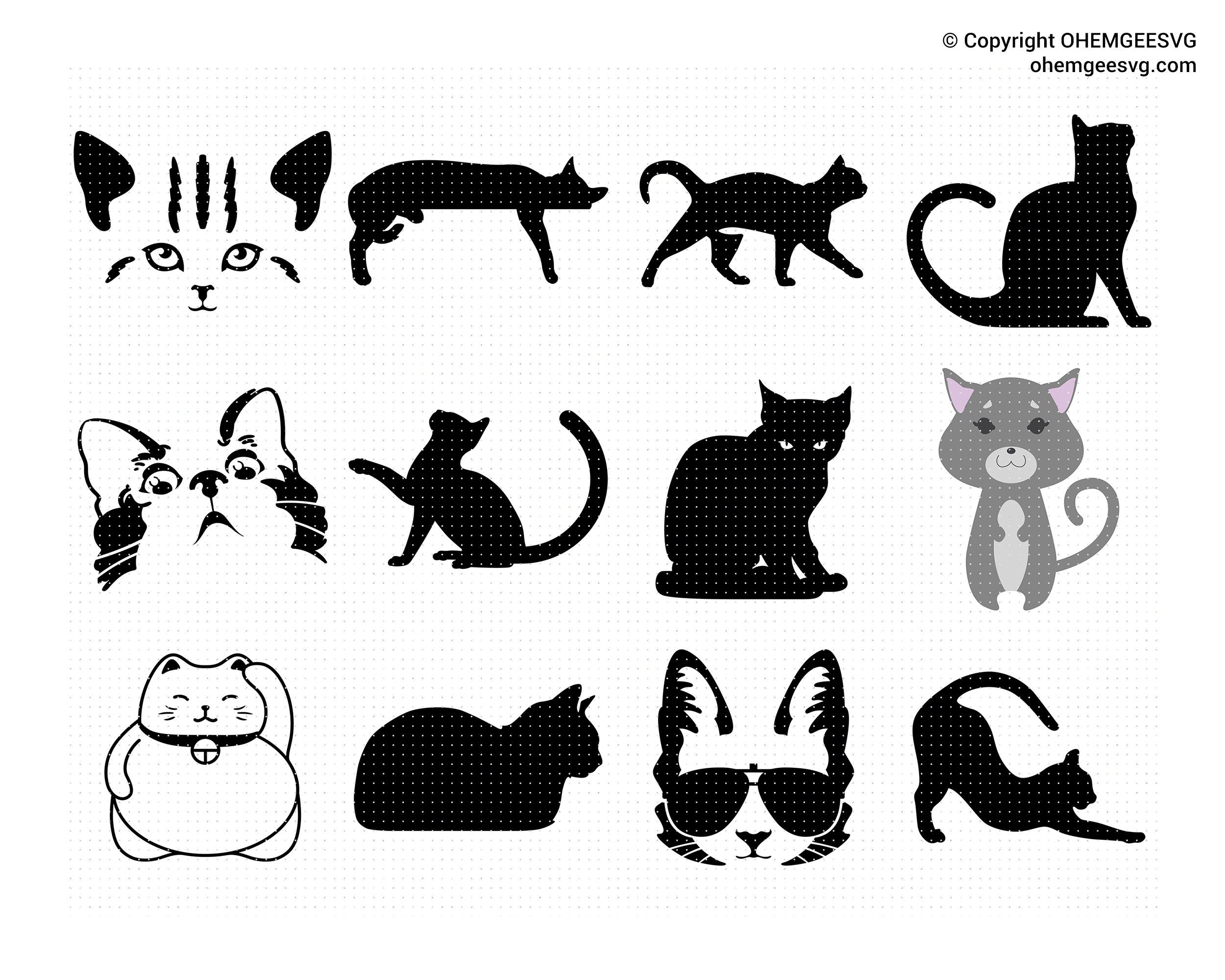 Cats Icon Set Royalty Free SVG, Cliparts, Vectors, and Stock