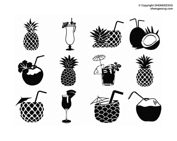 Download Tropical Drinks Svg Bundle Tropical Drinks Svg Coconut Svg Etsy