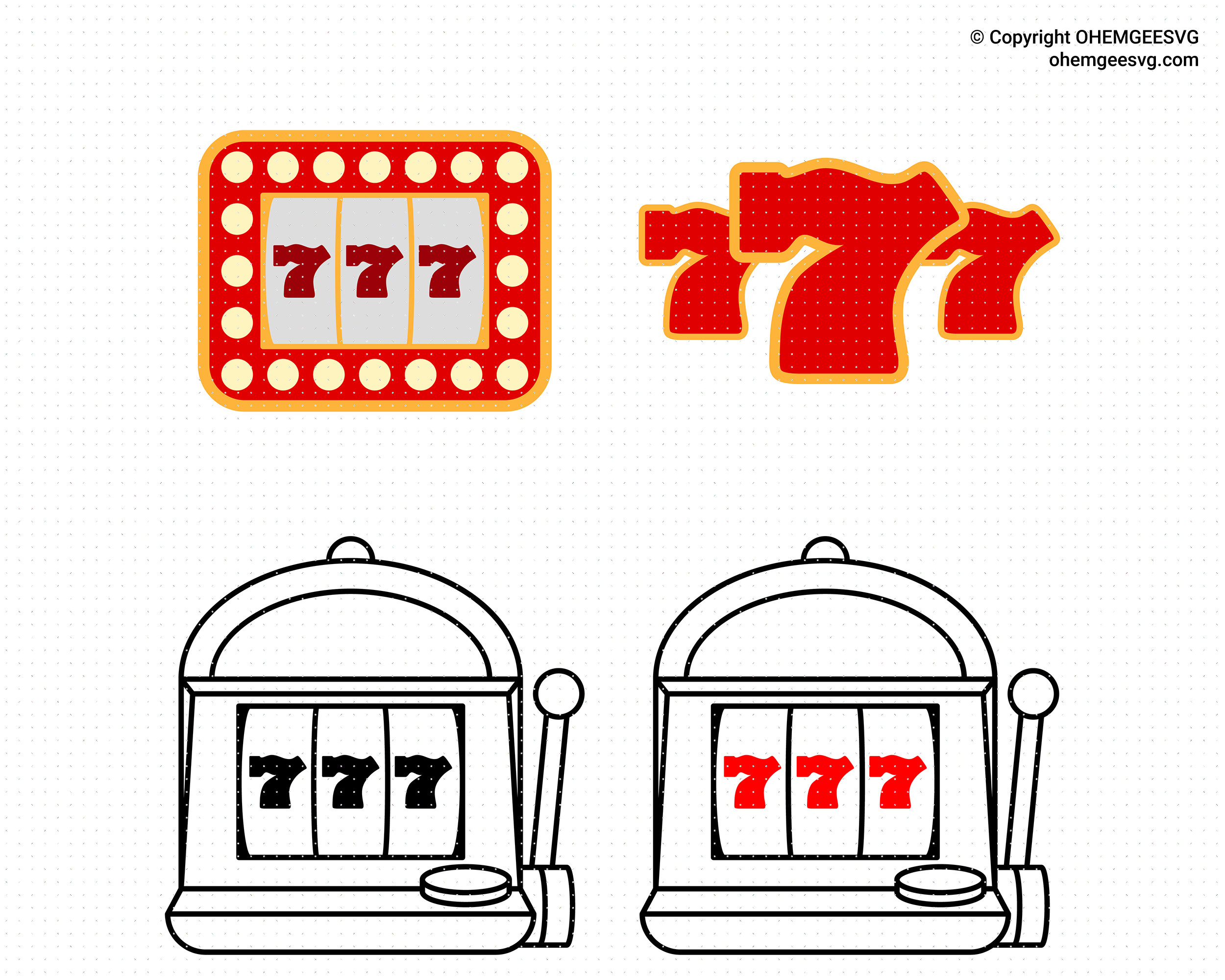 Máquina tragamonedas Svg Lucky Seven Png Jackpot Clipart - Etsy México