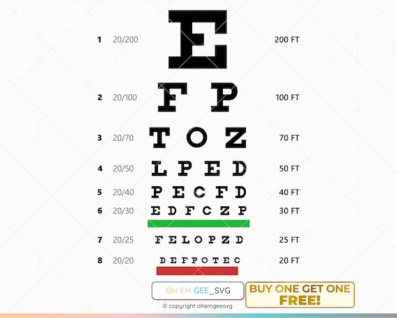 Eye Chart Svg, Eye Test Chart for Office Svg, Vision Test Svg, Eye