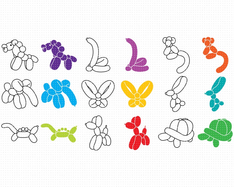 Download Balloon Party Animals SVG Bundle Balloon Party Animals SVG | Etsy