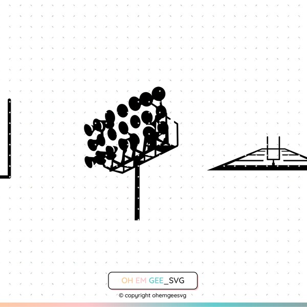 Svg Stadium Lights Etsy