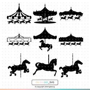 Carrousel Svg, paard Png, carnaval Clipart, Circus Dxf, carrousel paarden Eps, carrousel Dxf, carnaval Cricut, carrousel Cricut, paard silhouet