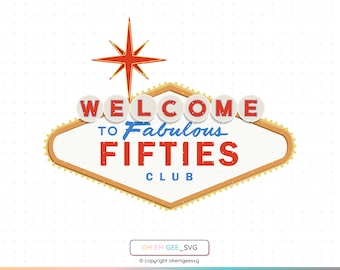 Imágenes prediseñadas del letrero de Las Vegas para el 50 cumpleaños (descarga digital)