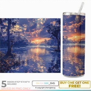 Swamp at Night Skinny 20 Oz Tumbler Wrap, Nighttime Swamp For Sublimation, Swamp Clipart, Swamp Life For Card Making, Swamp at Night Png