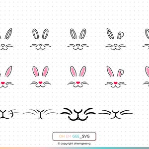 Bunny Whiskers Svg, Rabbit Nose Clipart, Rabbit Ears Png, Bunny Ears Dxf, Bunny Whiskers Eps, Rabbit Cricut, Bunny Cut File, Bunny Ears Svg