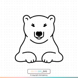 Lovely Polar Bear Svg, Polar Bear Png, Cute Polar Bear Clipart, Polar Bear Dxf, Polar Bear Eps, Polar Bear Cricut, Polar Bear Cut File