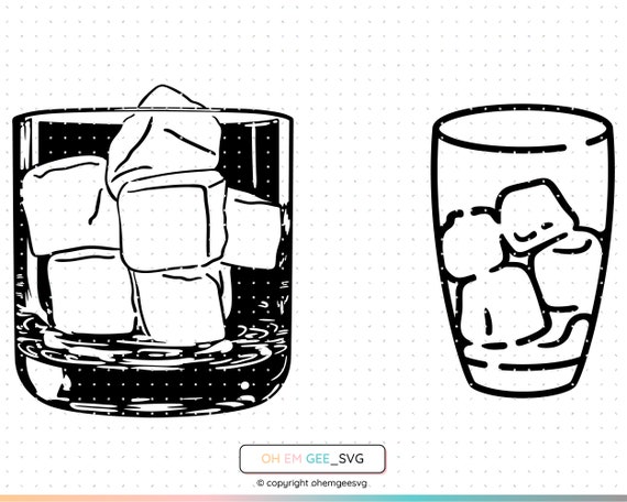 Glass With Ice Svg on the Rocks Clipart Alcohol Drink Png - Etsy