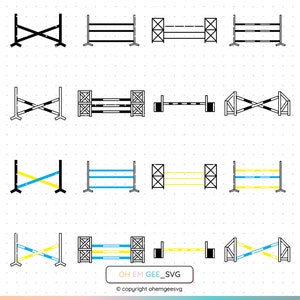 Show Jump Svg, Show Jumping Png, Equestrian Clipart, Poles Dxf, Timber Eps, Stadium Jumping Cricut, Horse Cut File, Show Jump Silhouette