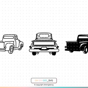Back of a Vintage Pickup Truck Svg, Pickup Truck Clipart, Truck Png, Truck Dxf, Truck Eps, Truck Cricut, Truck Outline Cut File, Truck Svg