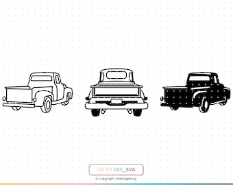 Vintage camionnette SVG, fichier de coupe contour de camion (téléchargement numérique)