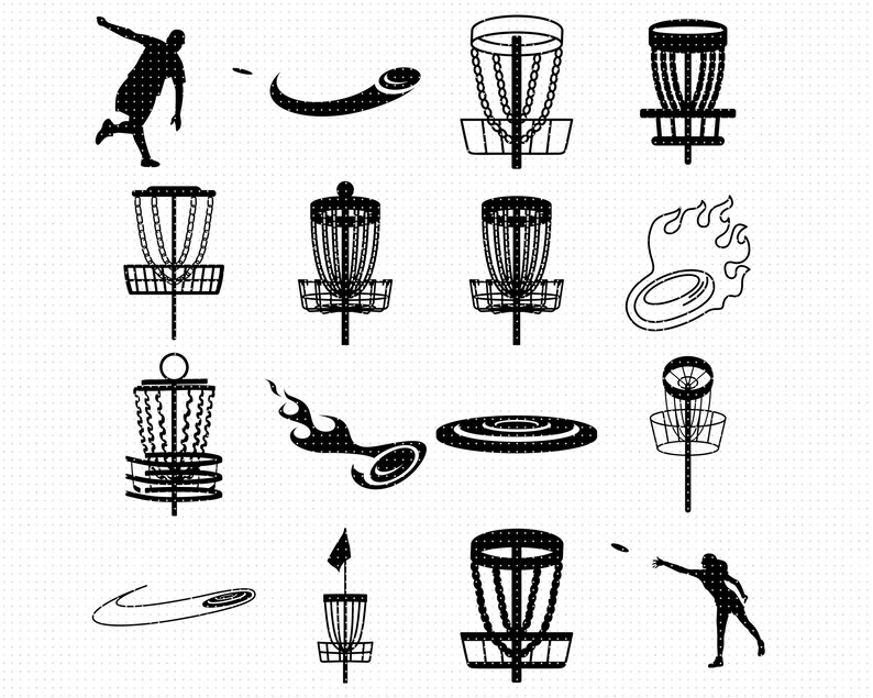 Disc Golf SVG Bundle Frisbee Svg eps png dxf clipart for | Etsy