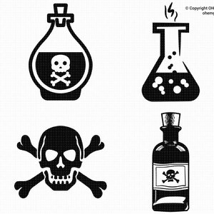 Acid Bottle Svg Bundle, Acid Bottle Svg, Poison Png, Skull and Crossbones Clipart, Skull Dxf, Poison Eps, Skull Cricut, Acid Cut File