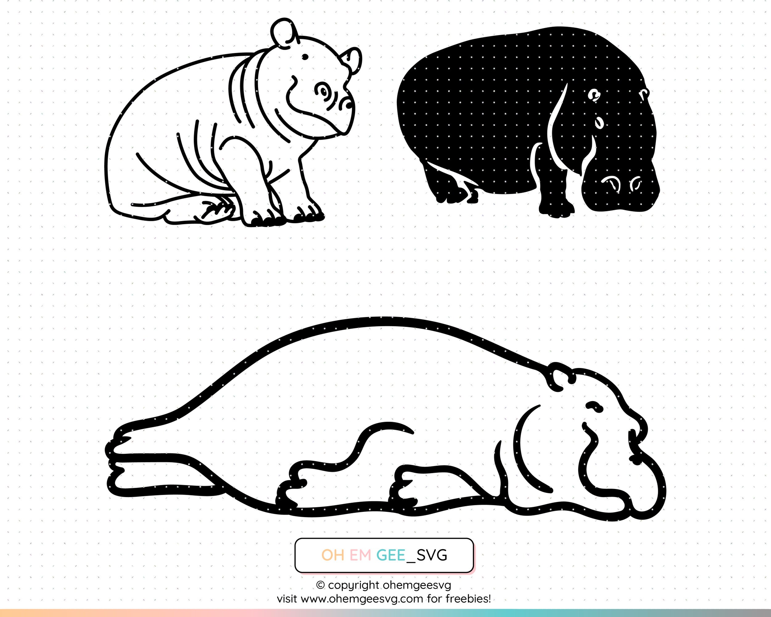 Download Hippo Svg Hippopotamus Svg Hippo Clipart Hippo Cricut Etsy