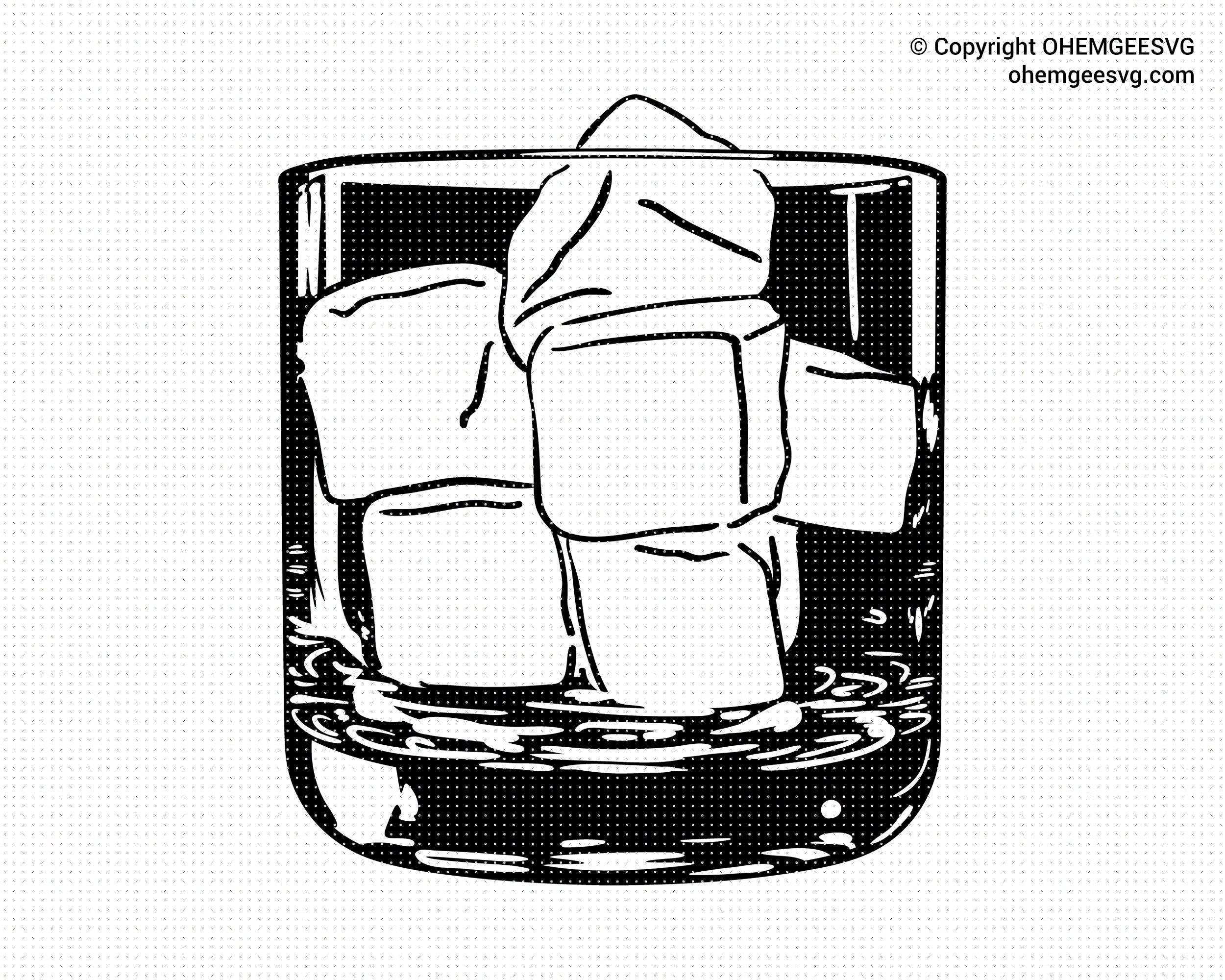 Glass with Ice SVG On the Rocks SVG Alcohol Drink SVG Etsy