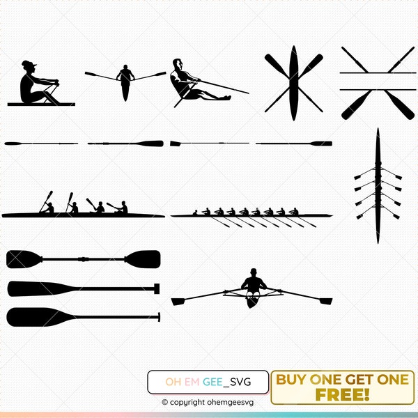 Rowing SVG Bundle, Rowing Svg, Rowing Png, Oar Clipart, Oar Dxf, Paddle Eps, Paddle Cricut, Rowing Cut File, Paddle Silhouette