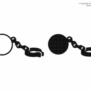 Ball und Kette geschnitten, eps, png, dxf, Clipart für Cricut und Silhouette