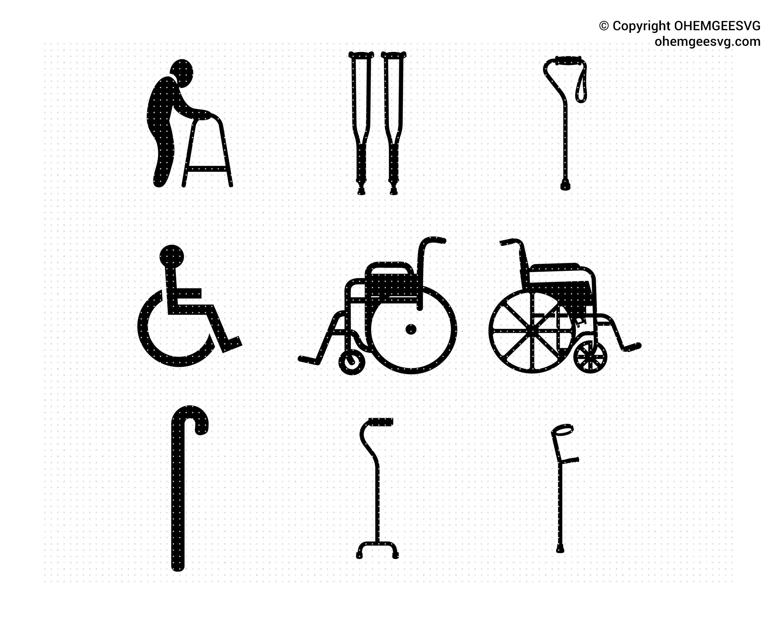 Disabled mobility aids svg Mobility Aid Svg Handicap Svg Medical Tools