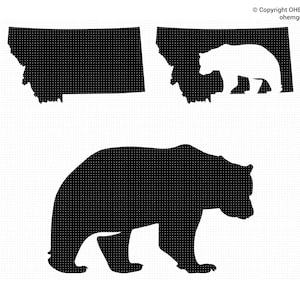 Montana Grizzly Bear SVG, Montana Map SVG, Us State Map SVG, Grizzly Bear Clipart, Bear Silhouette, Montana Map Clipart