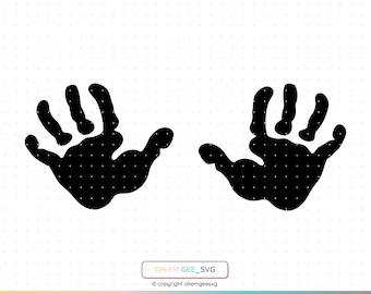 Baby Hand Print Saved in Svg and Png Files, Toddler Print Clipart, Baby Hands Png, Baby Handprint Dxf, Toddler Print Eps, Baby Hand Cricut