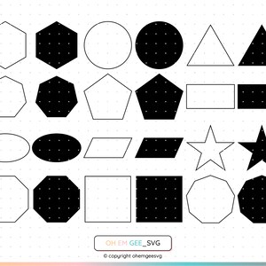 Basic Geometric Shapes Saved in Svg and Png, Shapes Svg, Square Clipart, Rectangle Dxf, Triangle Eps, Circle Cricut, Elliptical Cut File